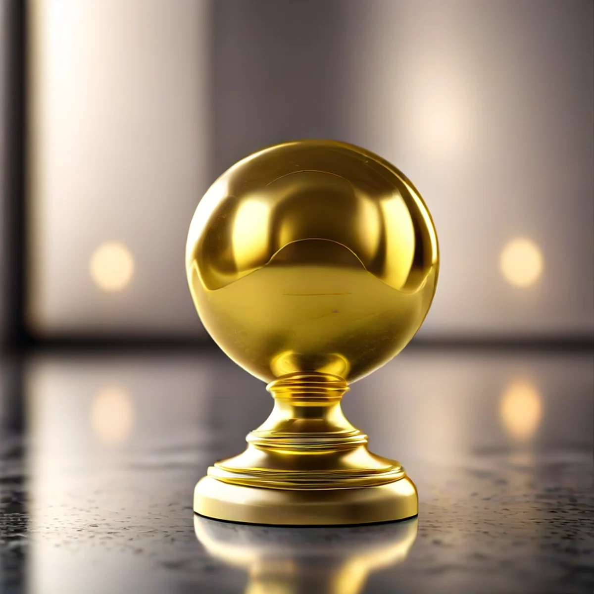 Goldener Fußballpokal in dramatischer Beleuchtung